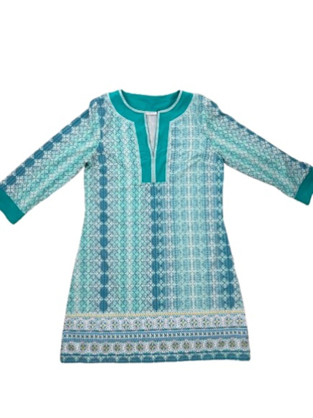 Cabana Life Aqua & Teal Patterned Tunic
